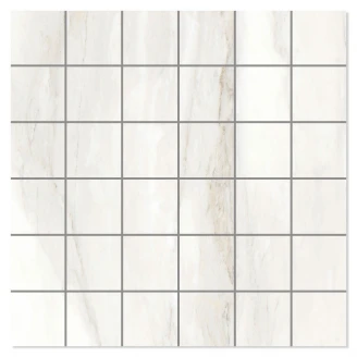 Marmor Mosaik Klinker Onyx Vit Polerad Rak 30x30 (5x5) cm